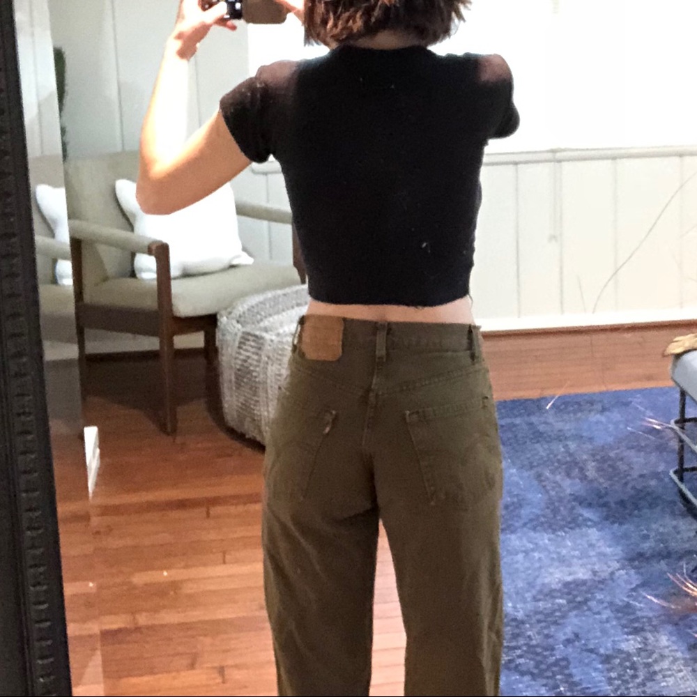 Vintage iconic 90s Levi's wedgie jeans in Olive